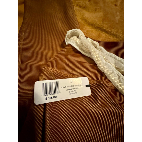 WeWoreWhat Leggings Size S Brown Chain High Rise - Picture 5 of 9